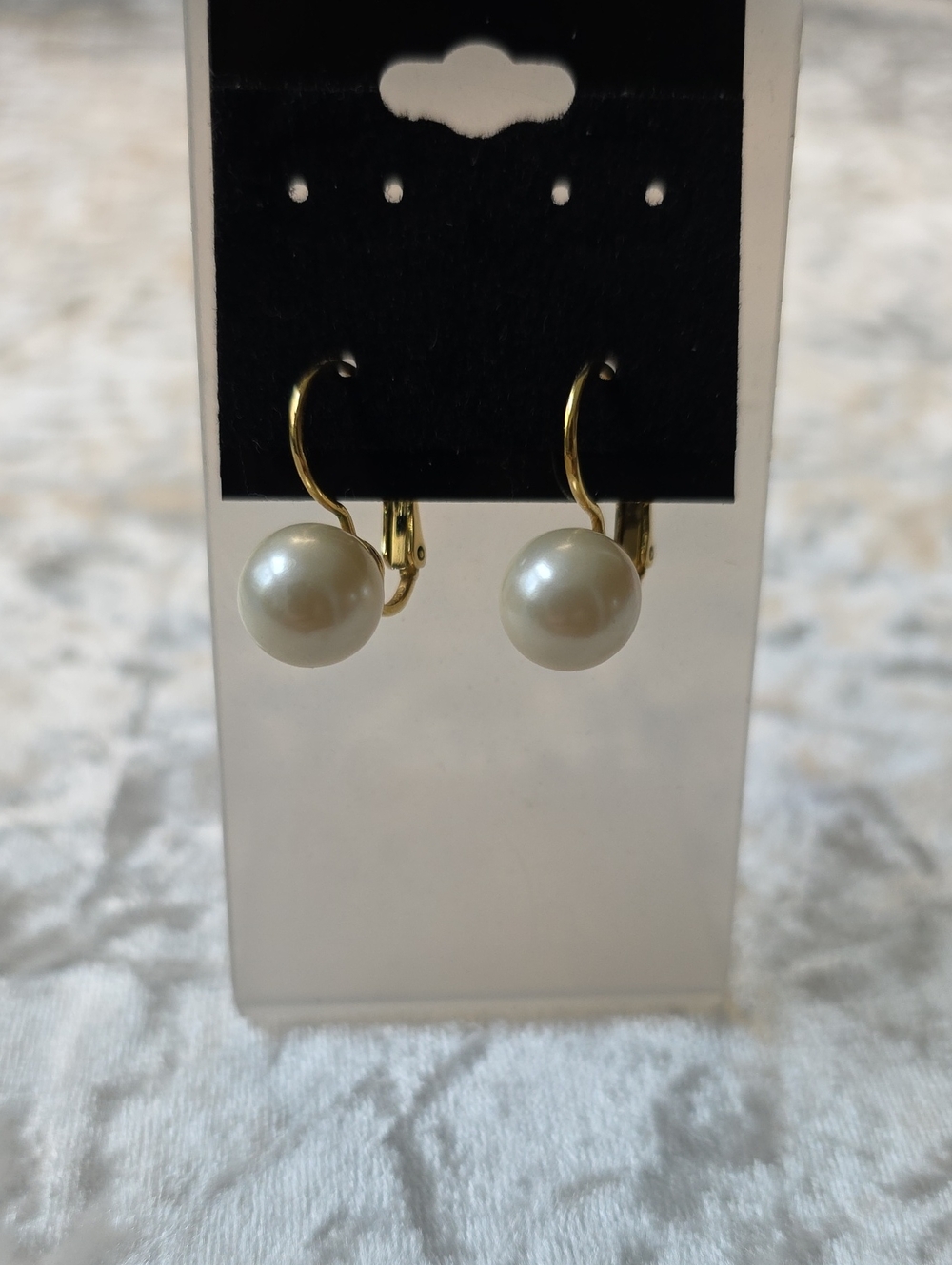Gold Tone Pearl Drop Timeless Elegant Earrings